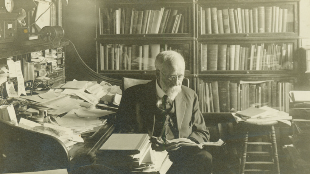 Charles E. Bessey in his office at the University of Nebraska.